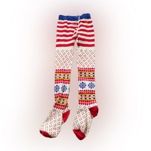 Matilda Jane Clothing Red Fair Isle In The Present Tights size 2